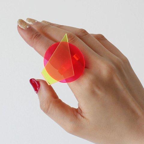 SUN  jewelry：リング（ピンク・オレンジ・イエロー）アクセサリー・指輪・アクリル