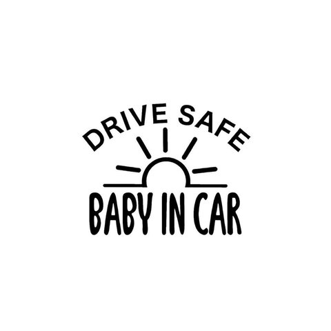  ベビーインカー キッズインカー　ステッカー かわいい  　Kids in car Baby in carおしゃれ　かわいい　シンプル　筆記体　ベイビーインカー