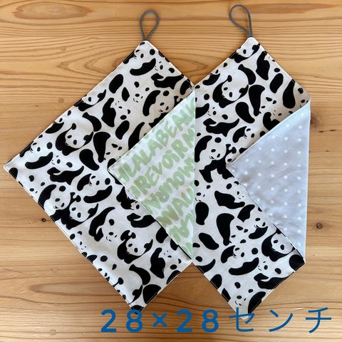 ぱんだ【28×28センチ】ループ付きタオルセット