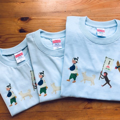 受注生産「桃太郎」Tシャツ (只今90、110、120㎝サイズは在庫あります)