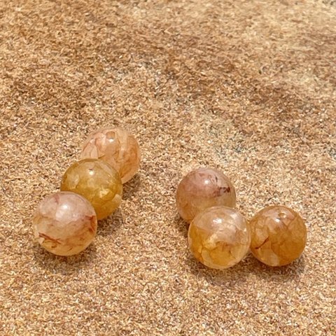 8mm 一粒売りAzozeo™ Himalaya Red-Gold Azeztulite™ Super-Activated Single Round Beads HEAVEN&EARTH 