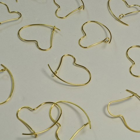 フープピアス ハート 金 24個 23mm ピアス イヤリング アクセサリーパーツ ビーズクラブ [4582434326636]