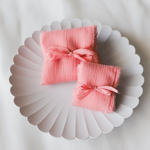 シルクリボン / Crinkle Silk Ribbon / Candy Pink /ピンク
