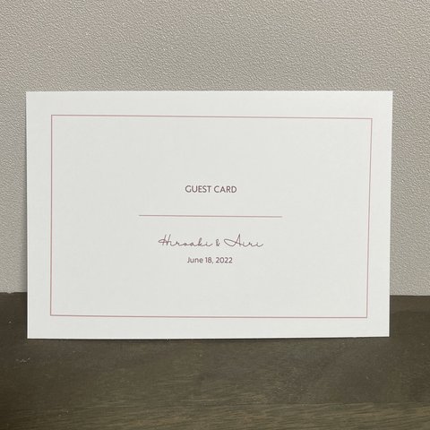 結婚式ゲストカード シンプル/ダスティピンク(20枚セット)