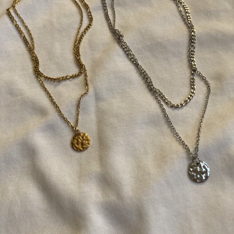 ーlayered coin necklaceー　コインネックレス　サージカルステンレス　チェーンネックレス　コイン　チェーン　金属アレルギー　チェーンブレスレット