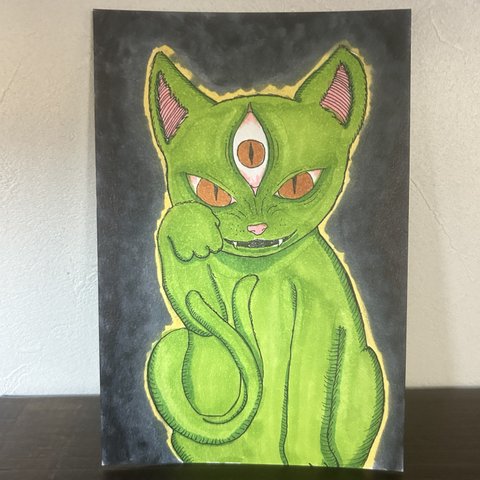 原画「デビル招き猫」