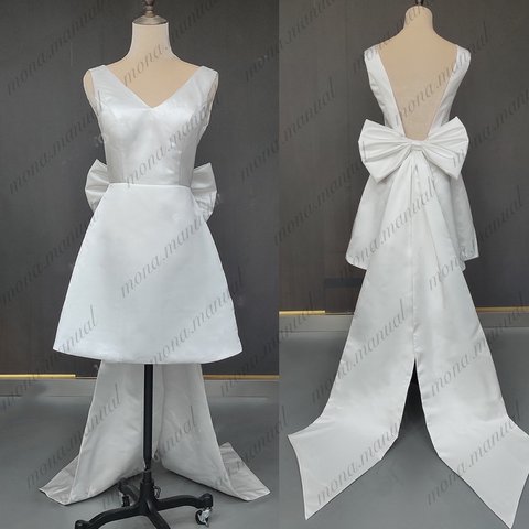シンプル ウェディングドレス 二次会 結婚式ドレス 438