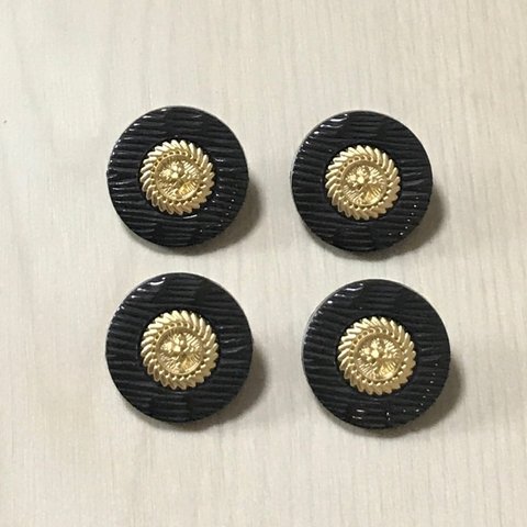 ●18㎜● ANTIQUE BLACK GOLD ROUND BUTTON CABOCHON PARTS