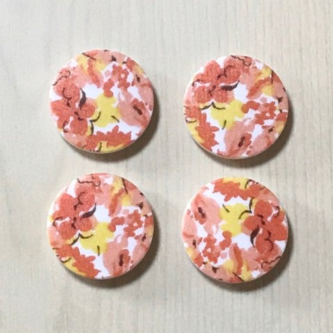 FLOWER ORANGE DESIGN BUTTON PARTS