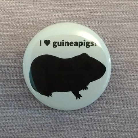 I ♡ guineapigs 缶バッジ(シルエットモル)