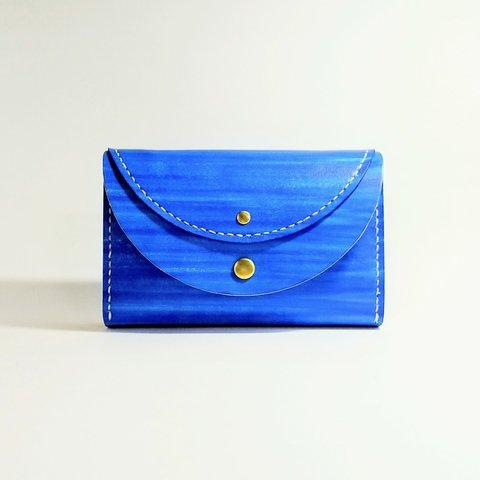 ブルーの財布:本ヌメ革使用