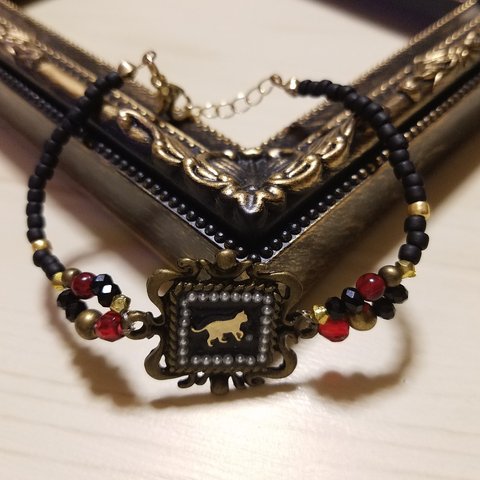 gothic cat antique bracelet🐱✞