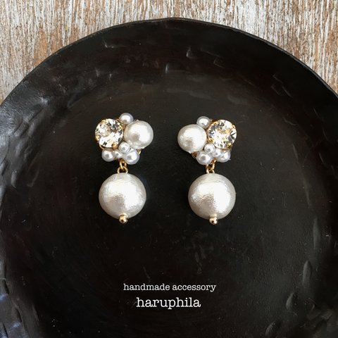 cottonpearl×bijouおすましピアス/イヤリング