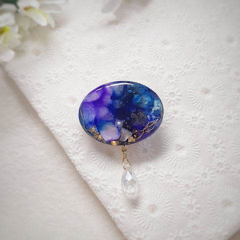 【送料無料】【sale￥2300→￥1800】お洒落帯留め☆青い風①☆レジン