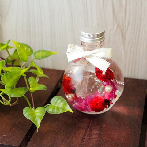 【flower wreath】ピンク&レッド