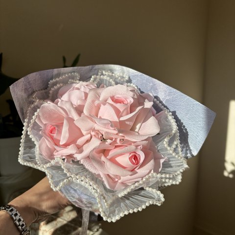 送料無料／即日発送対応　Bouquet de Roses バラの花束　01 PINK韓国風　結婚式／記念品／誕生日