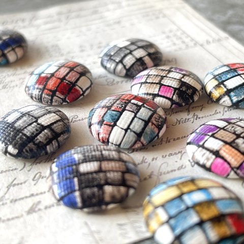 10pcs★cabochon・mosaic print（15mmカボション)