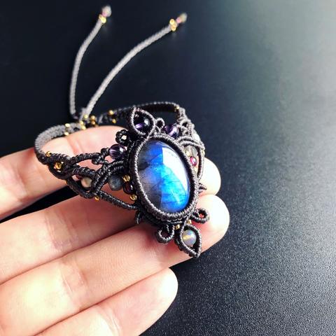 hanging bracelet / labradorite  #マクラメブレスレット#