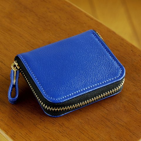 《CHLOE》◇ラウンドファスナー小銭入れ◇スリム◇ブルー◇  