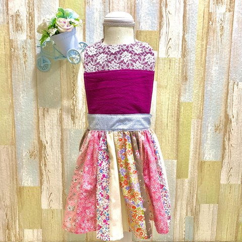 新作！👗お食事エプロン ドレス風👗90-100cm