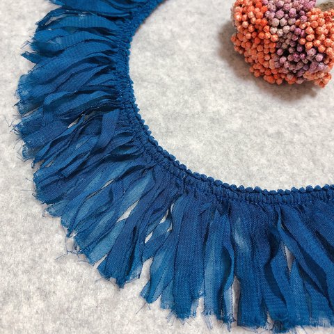 【フリンジ】【全4色】【50cm】【NAVY BLUE】フリンジリボン 【A713】