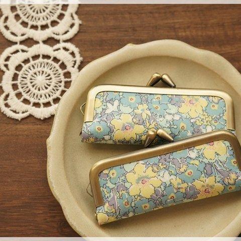 ■リバティのがま口印鑑ケース / アーキー・ブルーイエロー■ hanko case (lbt-ac)