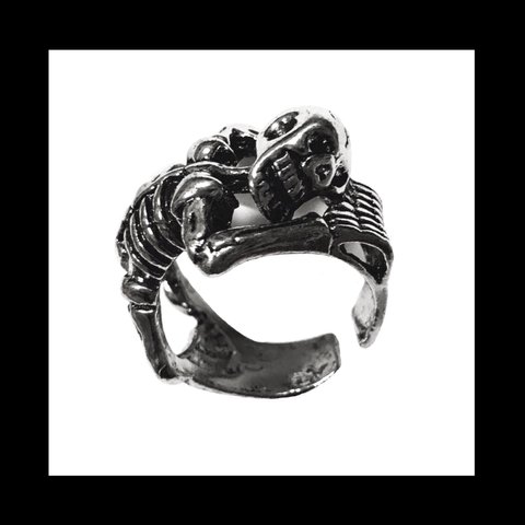 再販【horror_skull RING】ホラー  スカル パンク ロック シルバー  ユニセックス  指輪 メンズ  病みかわいい メンヘラ モード 病みかわいい ゴシック 骸骨 ダーク