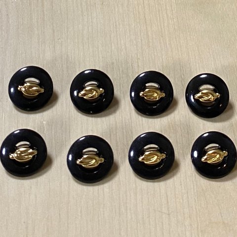 ●13㎜● GOLD  BLACK ROUND BOTTUN