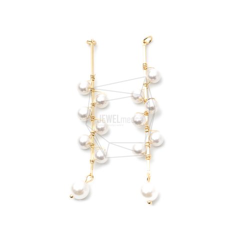 ERG-1298-G【2個入り】パールタッセルチャーム,Pearl Tassel Earring Charm