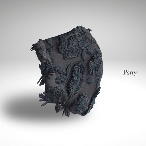 PSNY 立体刺繍フルフィ・ソフトブラック３のフィルター入りマスク 送料無料 ますく LF07