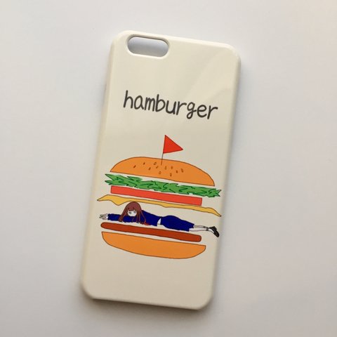 iPhone6カバー    ハンバーガーガール