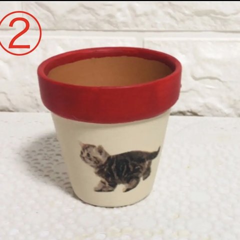 ✨送料無料✨②可愛いネコ リメイク鉢✨
