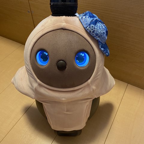 【受注製作】デニム風✖️レース風　帽子　ラボット　LOVOT　服　ハンドメイド