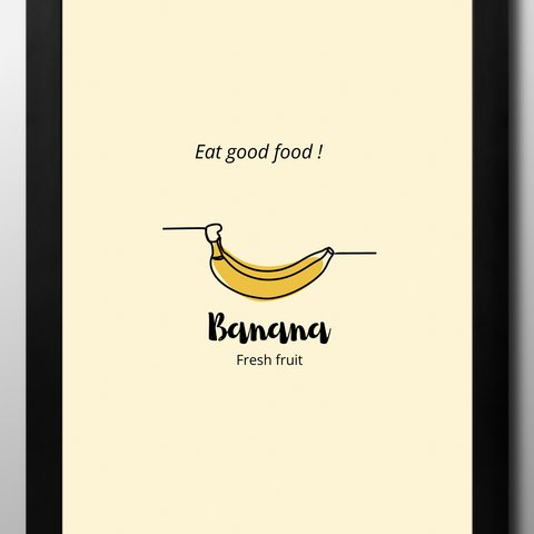 13494■アート　ポスター　絵画　A3『バナナ　フルーツ　Banana's』イラスト　インテリア　北欧