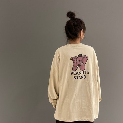 ビッグシルエットロングTシャツ/PEANUT STAND/XL【送料無料】