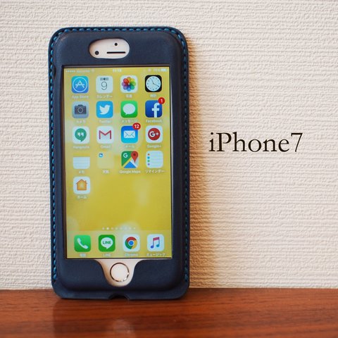 【選べる革とステッチ】iPhone7 カバー　ケース 【名入れ可】