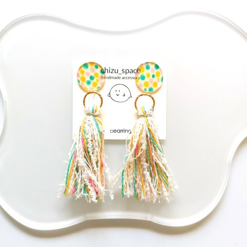 【sale】2way*カラフルなタッセルのピアス/イヤリング