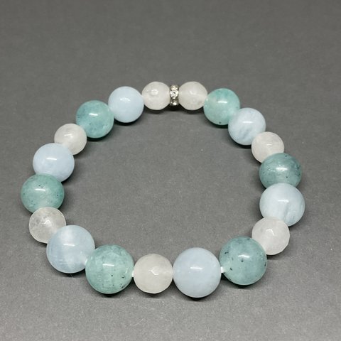 アマゾナイト×アクアマリン×ホワイトジェイド　amazonite,aquamarine and white jade