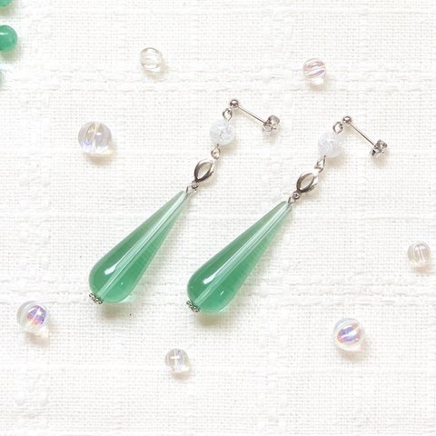 ＊mint＊ロングドロップピアス