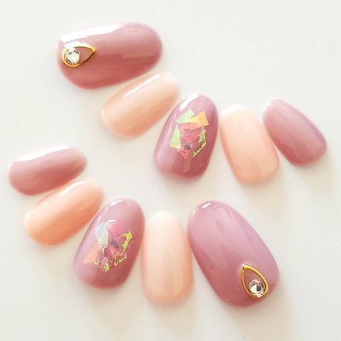 Sheer Color Film Nail Orchid×Beige