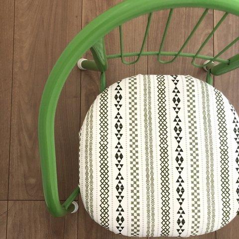 ベビーチェア　キッズチェア　豆イス　豆椅子　出産祝い『幾何学グリーン』