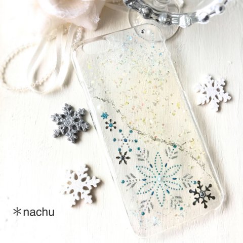 SALE♡雪のキラキラiPhoneケース＊iPhone6.6s