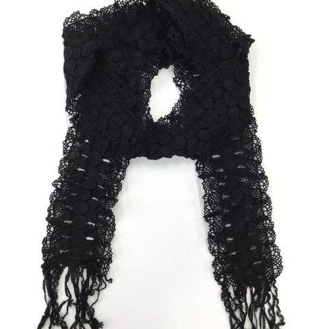 * もっこもこ * のレースストール♪   Lace stole (black)