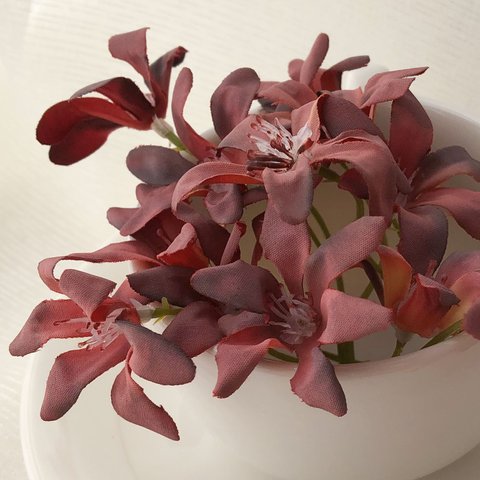 ◆ 小花 8cm（ 紅色 ）6個セット 【f-051】 造花 花材 花の頭 花のみ パーツ アーティフィシャルフラワー