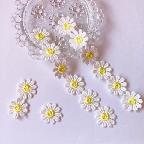 new color*⋆6個1本★刺繍☆デイジー☆フラワー★花