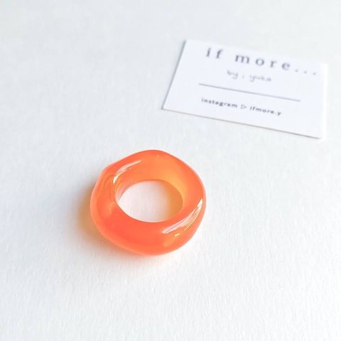 【受注生産・サイズオーダー】クリアリング ⌘ chubby ring ☽ orange﻿ ⌘ 透明 リング 指輪 いびつ