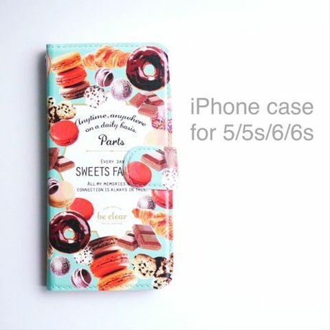 iPhone case (手帳型) for 5/5s/6/6s 【SWEETS FACTORY】