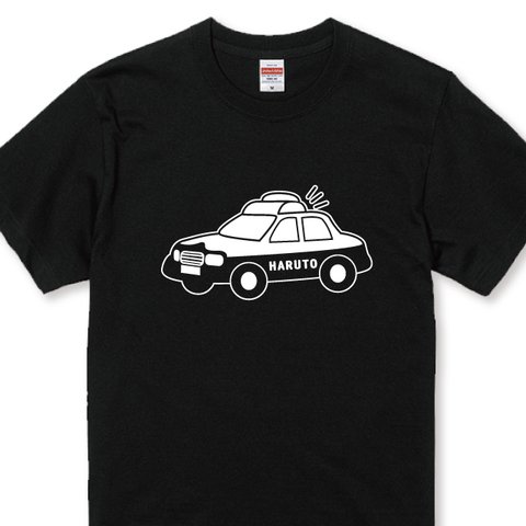 名入れ無料 パトカーＴシャツ 全3色 はたらく車 働く車 名入れＴシャツ ネームＴシャツ