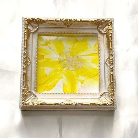 【sold out】〜le Soleil(訳:ヒマワリ) 〜 アルコールインクアート 原画 フレーム付き