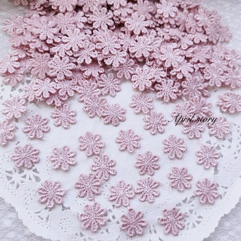 10枚/デイシー　ピンク系　花　フラワー　上品　優雅　大人可愛い　アップリケ　モチーフ　刺繍　手芸